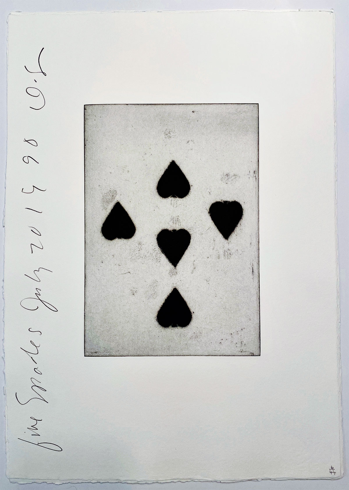 Playing Cards: Five of Spades by Donald Sultan