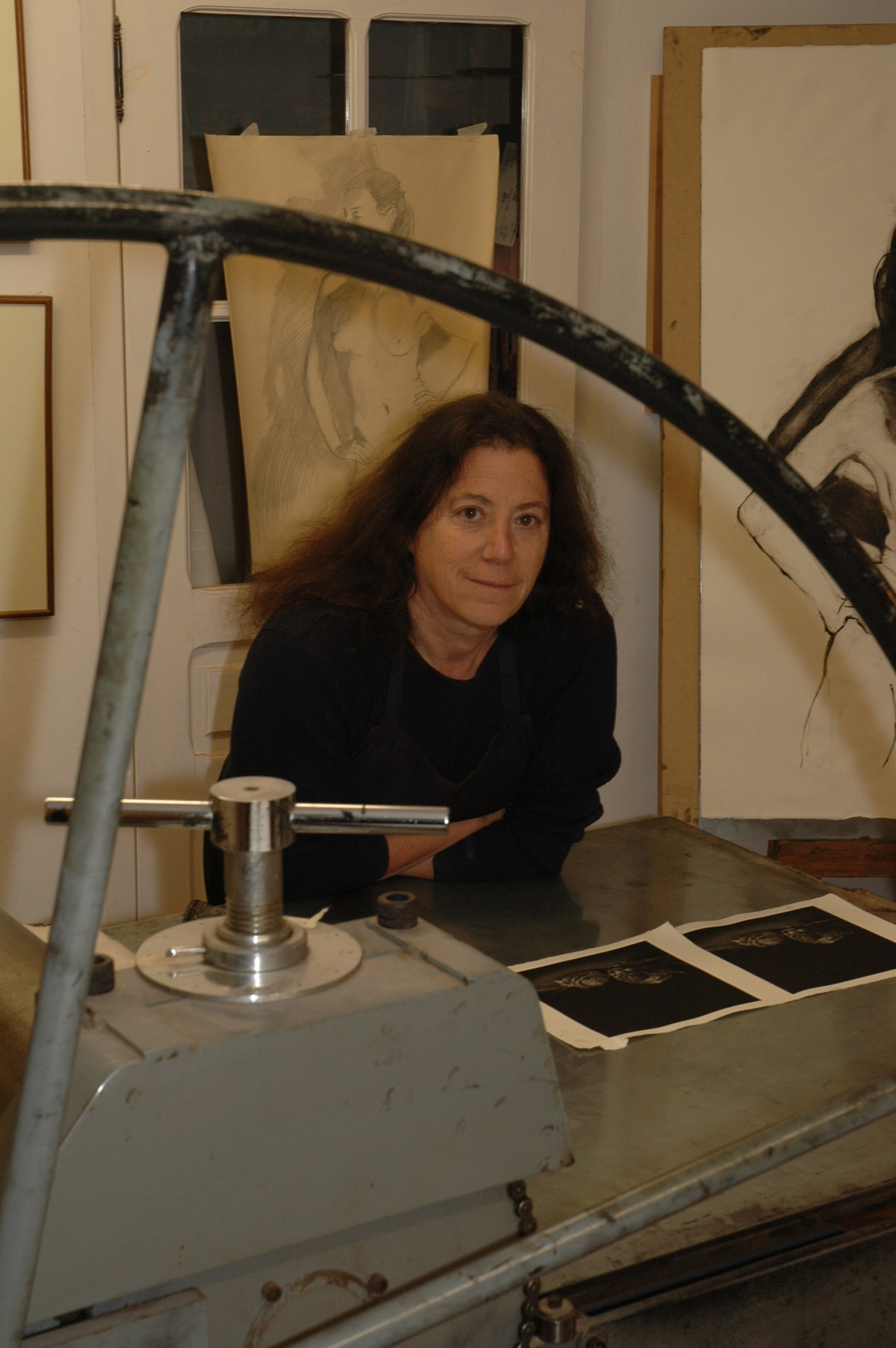 Judith Rothchild in her studio, Octon, France